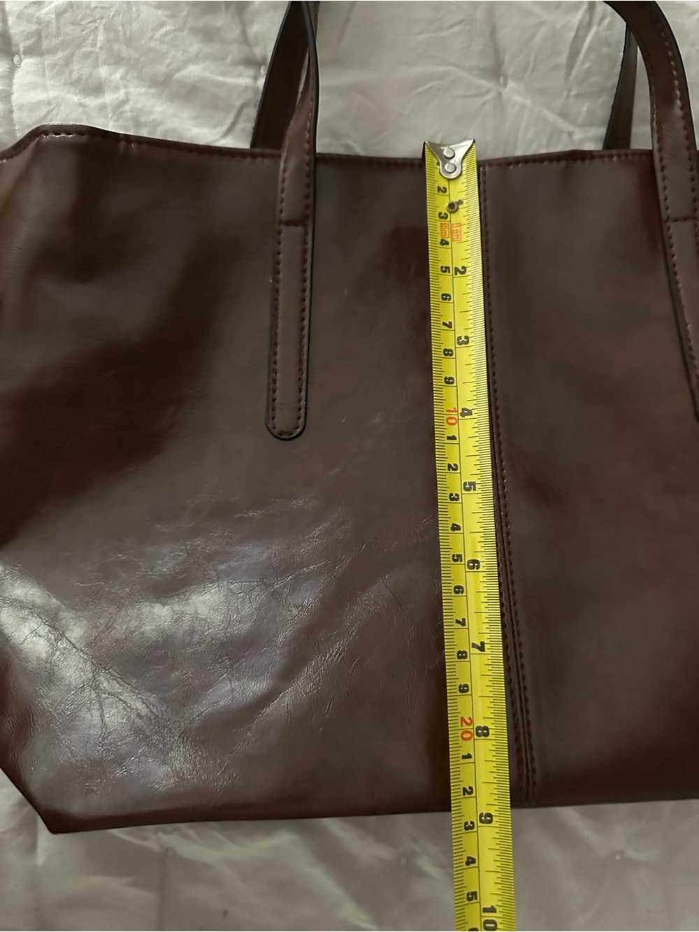 Classic Brown Leather Tote Bag - Women